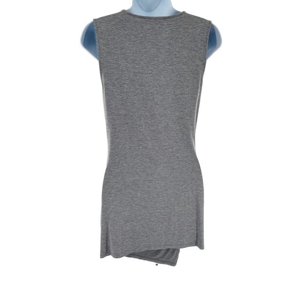 WHBM Gray Knit Faux Wrap Asymmetrical Rhinestone Trim V-Neck Dress Women Sz XS - Picture 2 of 10